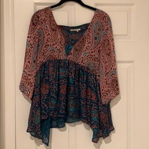 Pretty fall peasant/handkerchief top